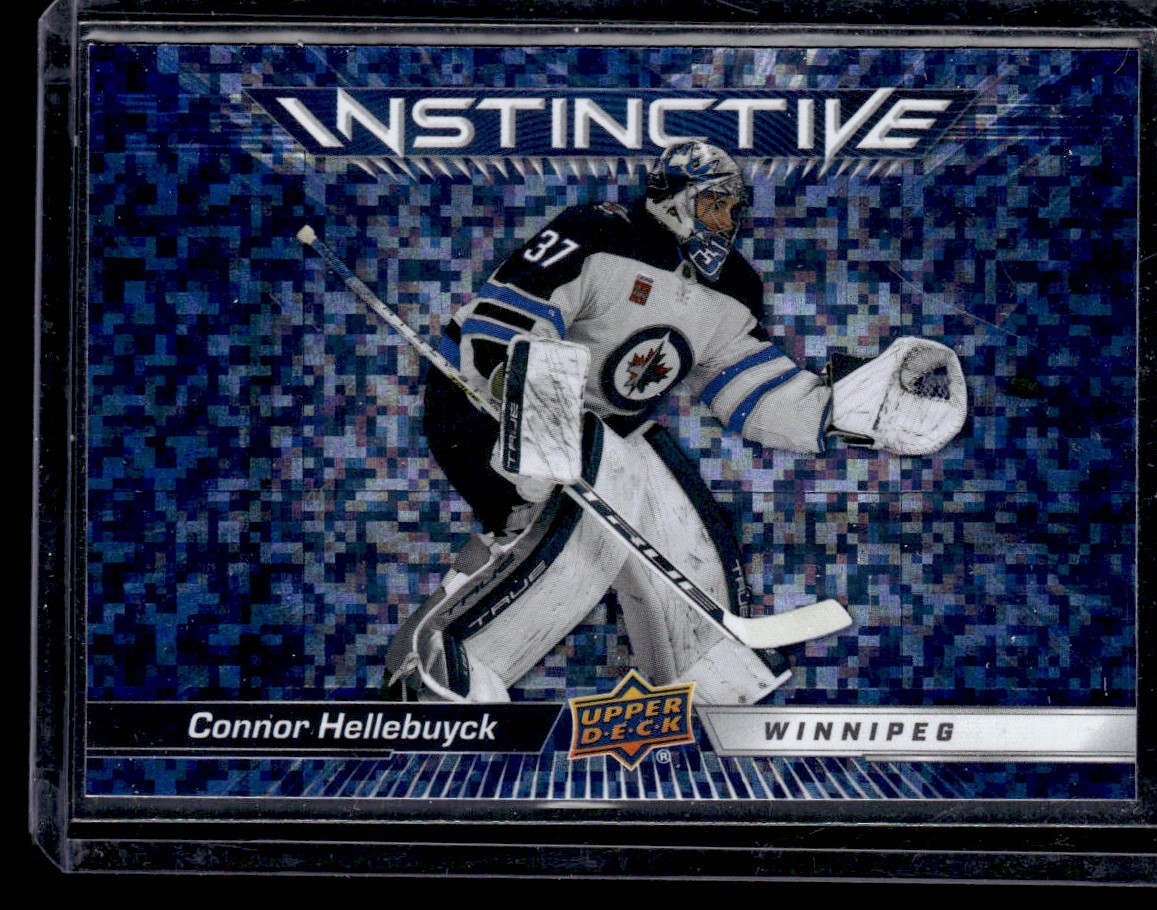 CONNOR HELLEBUYCK 2023-24 UPPER DECK INSTINCTIVE SPARKLE WINNIPEG JETS #IN-3
