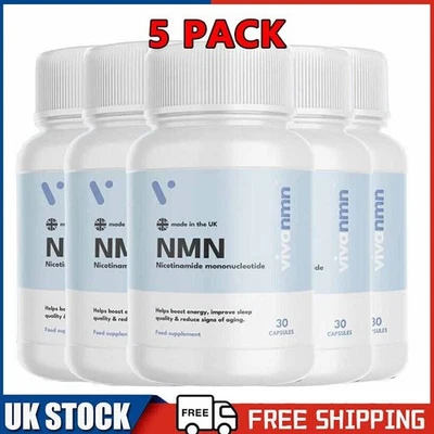 5-Pack Vivanmn Pure NMN | 500mg Capsules Boosted Energy, Enhanced Sleep UK!