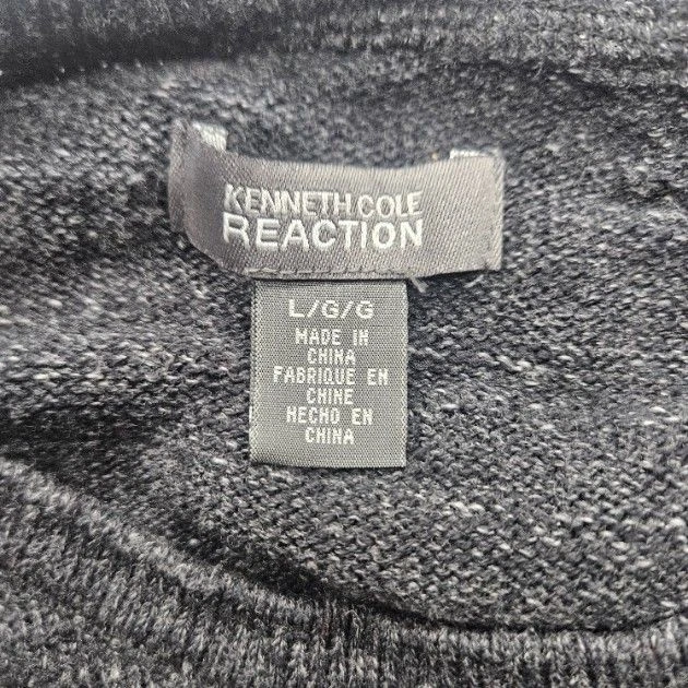 Kenneth Cole Reaction Men's Size Large Charcoal Gray Light Gray Sweater - Image 3 of 4