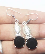 Black Onyx Round Shape Gemstone Handmade Earring Jewelry Earring Size 1.5 Inches