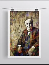 Thomas Edison Tribute 24x36in Poster Thomas Edison Print Free Shipping Us