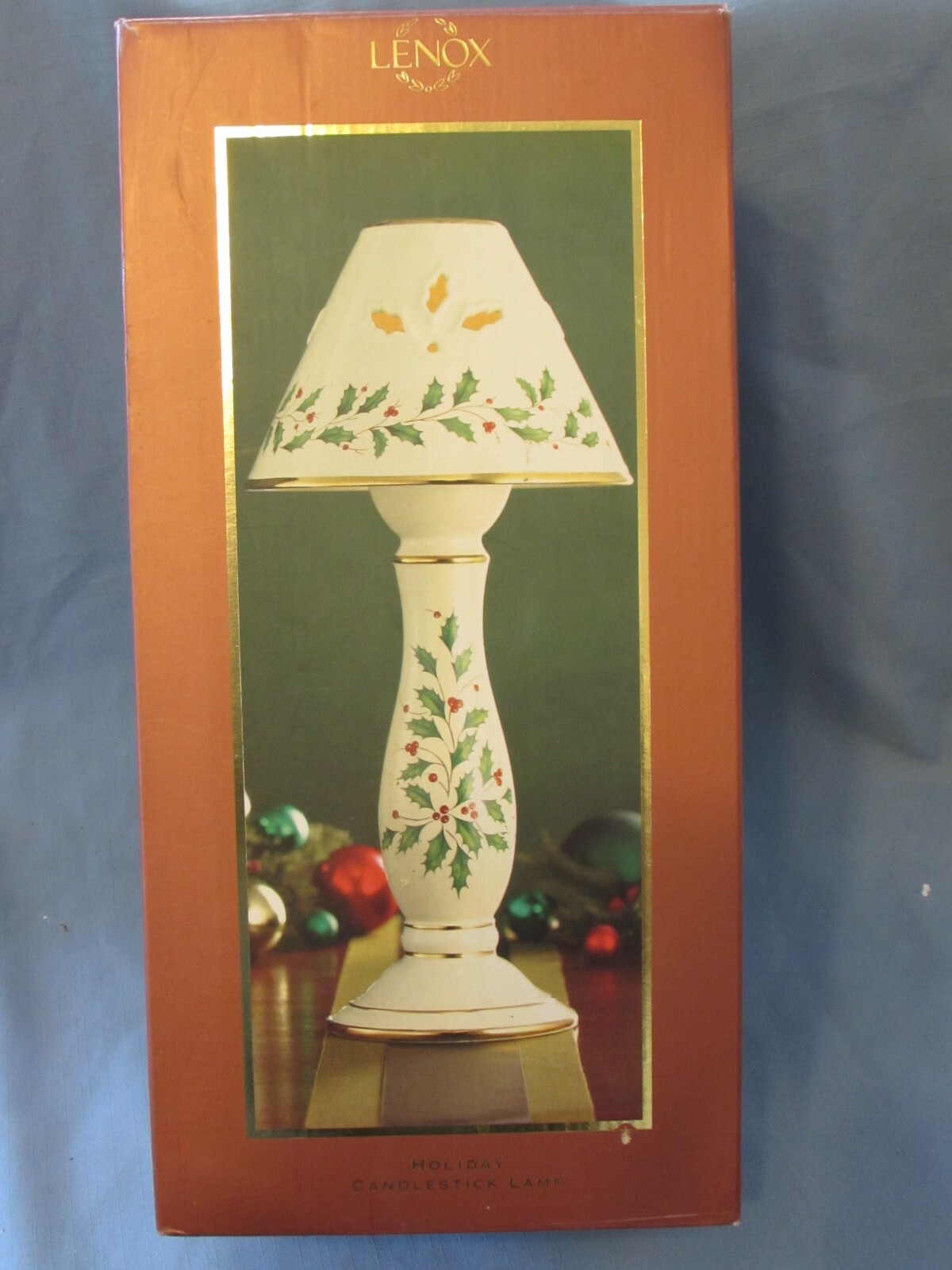 Lenox Holiday Candlestick Lamp 12 inch candle holder Used with box