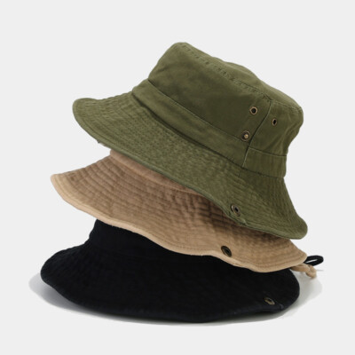 Herren Retro Bucket Cap Breite Krempe Schirmmütze Sonnenschutz Angeln Wandern Mode