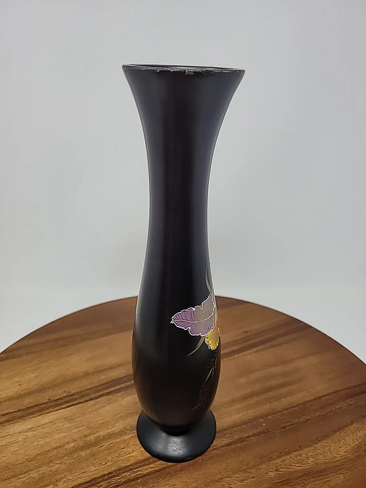 Jarrón de mango pintado con harina de orquídea Foto 2 de 4