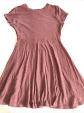 URBAN GIRL dusty pink pullover knit Flare knee dress XL 36  chest stretch