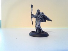 Vintage Bearded Wizard Staff Robes Crown cape D&D Metal Miniature