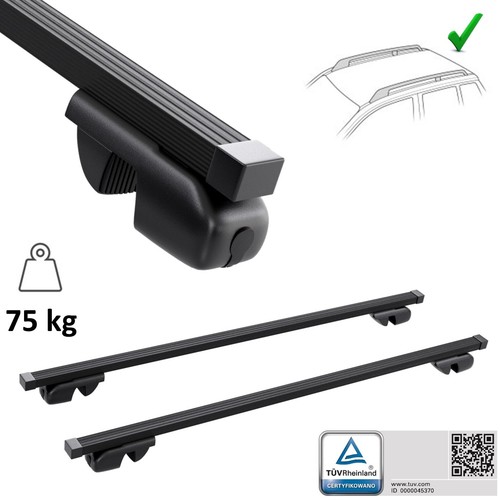 Mossa Barres De Toit En Acier Adapté Pour Dacia Logan I Berline (2004-2012) - Porte-Bagages De Voiture Noir - Toit Normal