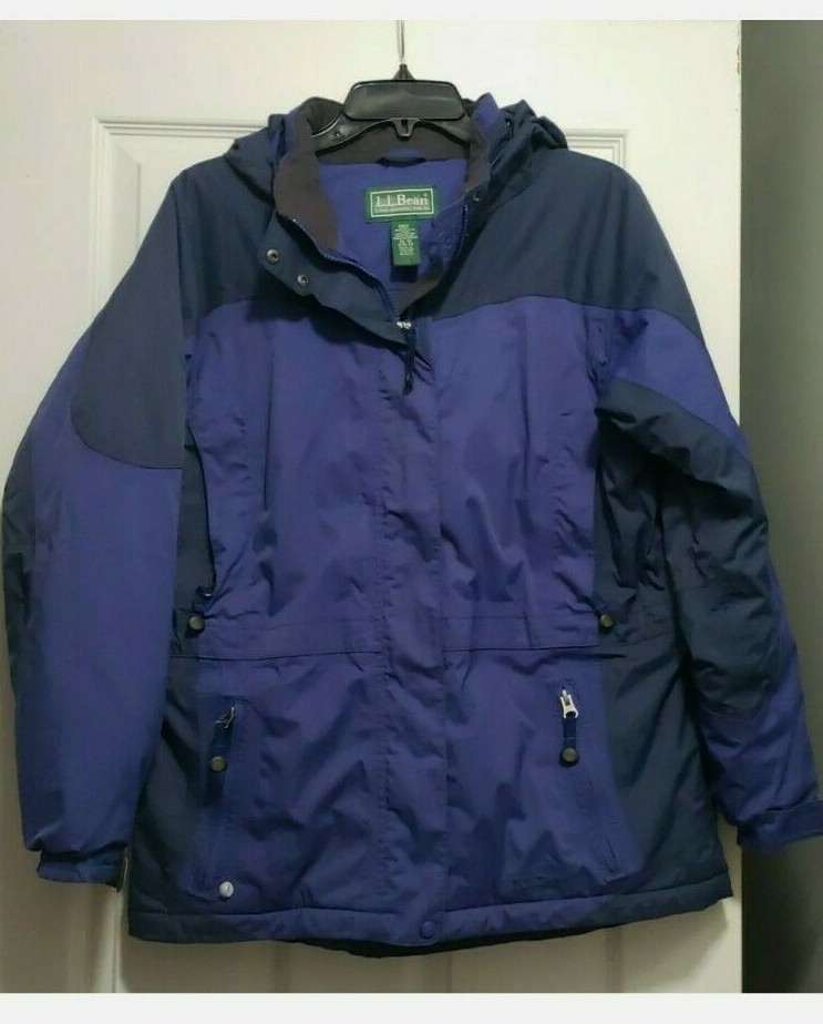 BEAN Jacket Winter Coat Blue Purple Lined Hooded Ski Kids XL