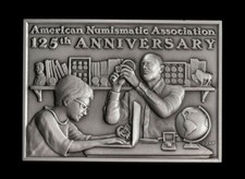 2016 Ana 125th Anniversary Square Medal. The Good Ship Numisma. Silver. 