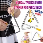 Kids Metal Musical Triangle With Striker Rod Percussion Instrument Toys Gift AU