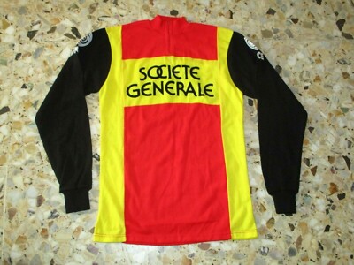 Maillot cycliste Société Générale vert années 70 shirt trikot maglia vintage M