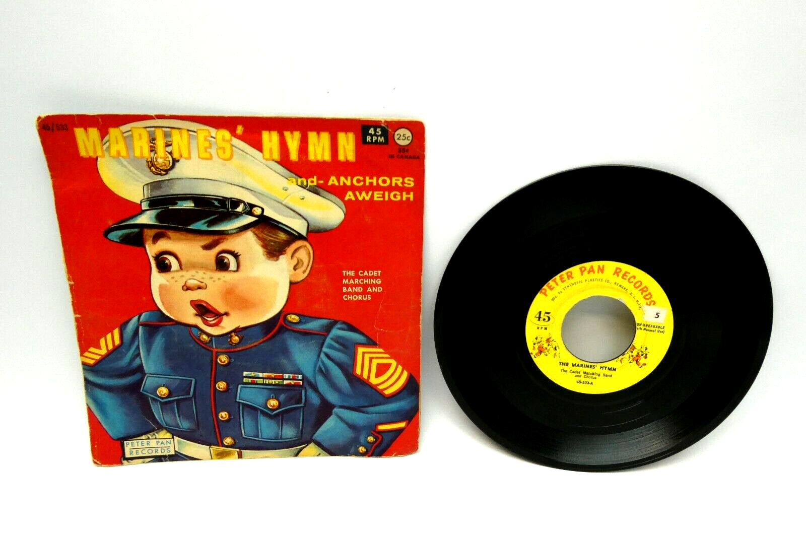 1960 J&J Inc. Marines’ Hymn and Anchors Aweigh 45rpm Peter Pan Records