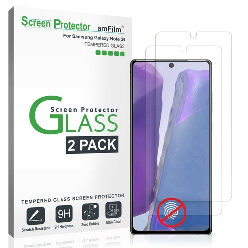 Protection d'écran en verre trempé Samsung Galaxy Note 20 amFilm couverture complète (2 pièces)