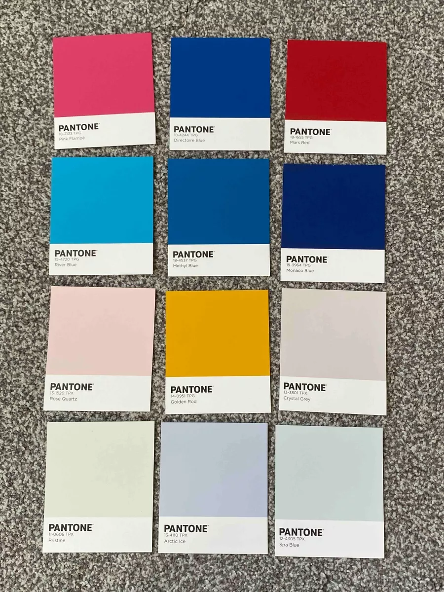 NEW Collectable Unused PANTONE Small Colour Paint Sample Chart Cards x 12