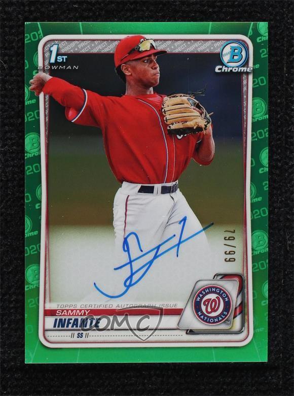 2020 Bowman Draft Chrome Picks Green Refractor 79/99 Sammy Infante #CDA-SI Auto