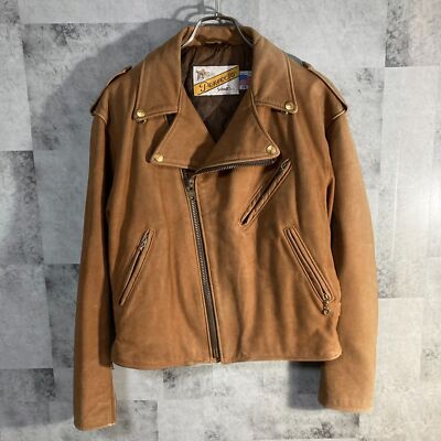SCHOTT 150 Double Riders Camel Nubuck Leather Jacket 90s USA Made 