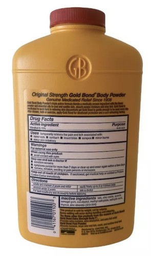 Gold Bond Original Strength Talco Corpo Polvere Tripla Azione Sollievo 10 oz - Foto 2 di 3
