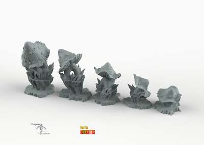 Dangerous Mushrooms - Print Your Monsters Fantastic Plants and Rocks Resin Terra