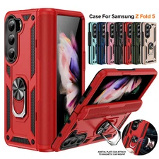 For Samsung Galaxy Z Fold 5 4 3 Shockproof Magnetic Hybrid Ring Stand Case Cover