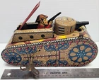 VINTAGE MARX 10 INCH TIN WIND UP TANK W/POP UP SOLDIER *FREE SHIP*