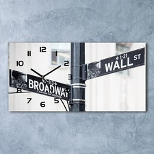 Tulup ® wall clock glass clock 60 x 30 cm Wall Street sign