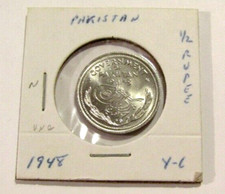 Pakistan 1948 1/2 Half Rupee unc Coin