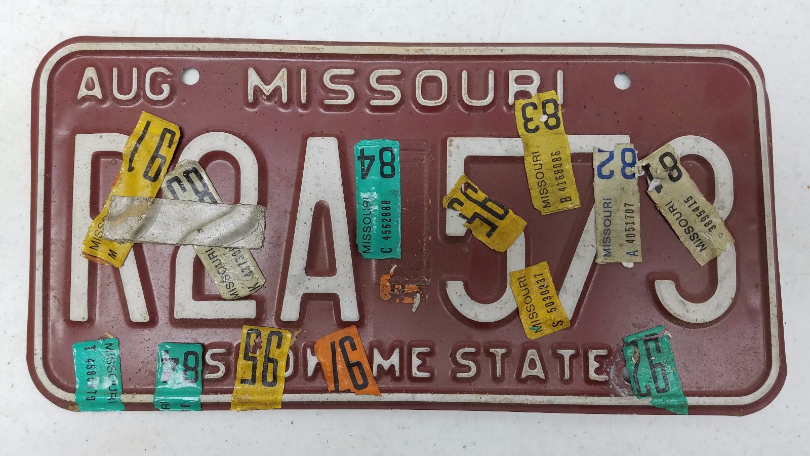 Expired MISSOURI ShowMe State License Plate R2A573 Lots of Year Tags eBay