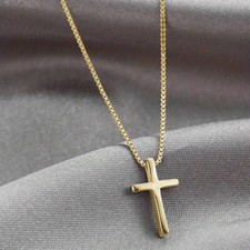 Fashion Stainless Steel Small Cross Pendant Necklace for Women Girl Jewelry Gift
