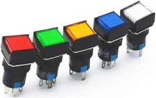 172371992900 16MM Green Square Momentary PUSH BUTTON ILLUMINATED 24V AC/DC 5