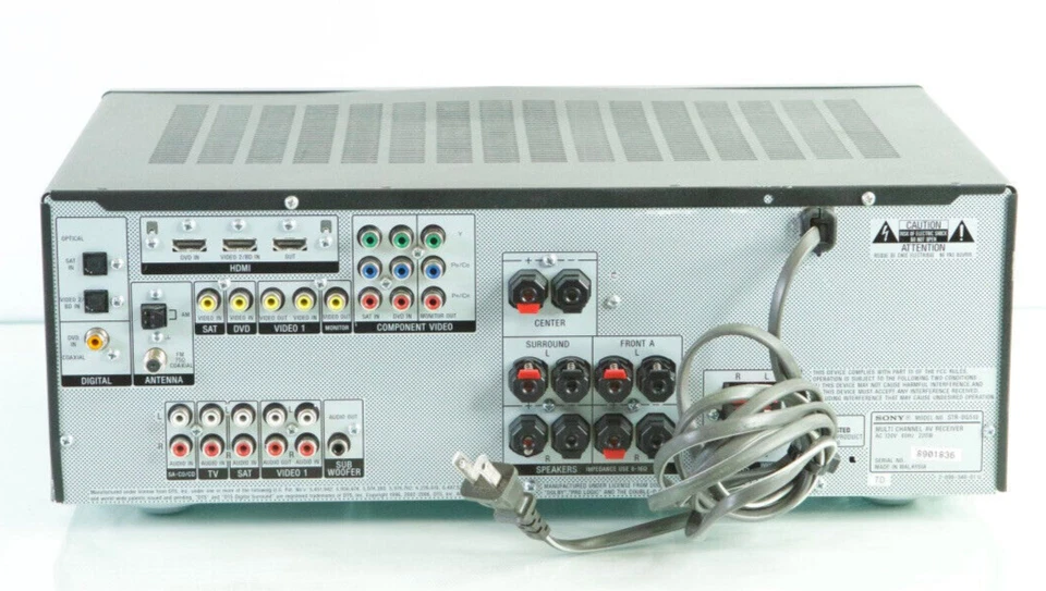 Sony STR-DG510 5.1 Channel 105 Watt Stereo Receiver Amplifier (No Remote) m703 - Image 3 of 4