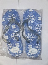 Just Married Beach BRIDE Flip Flops Size 9.5 Inches Long Free Shipping