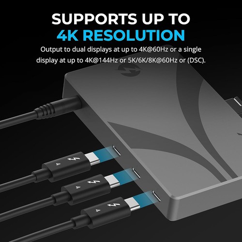 Thunderbolt 4 Hub - 8K display and 60W charging USB C Port -Sabrent - HB-TBT4 - Picture 5 of 8