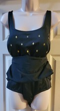 NWOT SWIN365 WOMEN'S SIZE 18 SWIMDRESS MODERN FLIRTY GOLD/BLACK HOT 