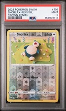 PSA 9 MINT Snorlax Reverse Rev Holo 109/159 Crown Zenith Pokemon Asako Ito