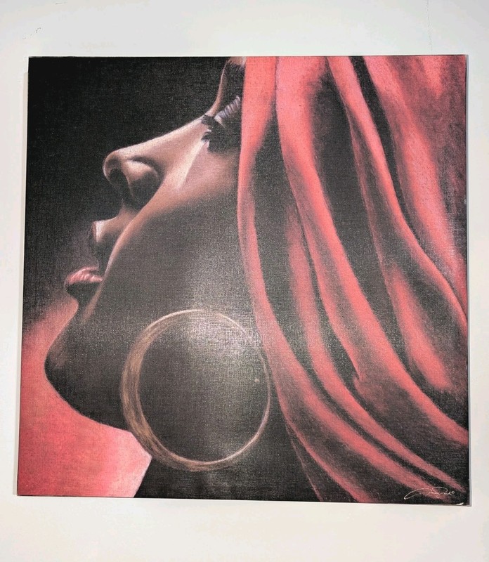 Aaron Reed "Insiration Red & Black Portrait Canvas Print Wall Mounted 24x24