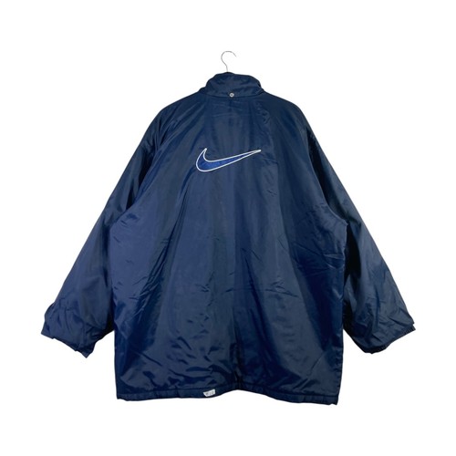 Vintage Nike Back Logo Full Zip Snap Button Windbreaker Navy Blue Mens XL - Picture 5 of 8