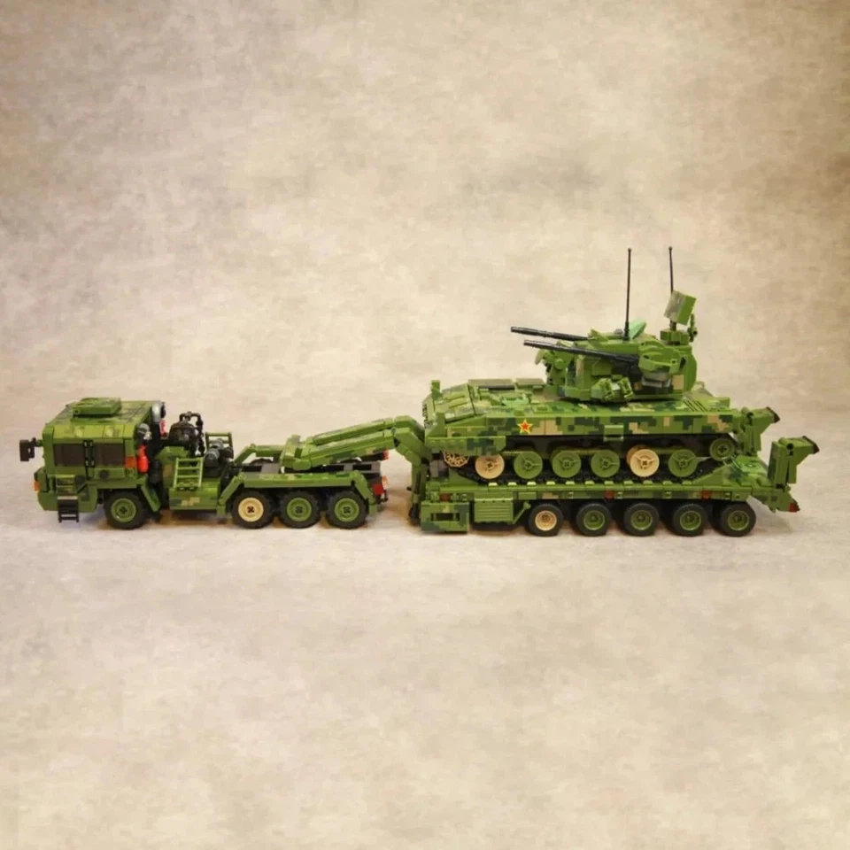 MOC WW2 Military 99A Tank Transporter Building Blocks DIY Bricks Model Kids Toys - Image 3 of 4