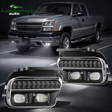 Pair LED Fog Lights For 2003-2006 Chevy Silverado 1500 2500 3500 Bumper Lamps