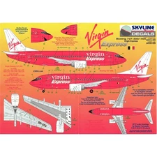 Skyline Decals Virgin Express Boeing B737 300 400 Update 1/200 Scale