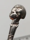 Silver Tone White Metal Spoon Doula Africa Cameroon Marked 10.5 Grams
