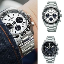 New Mens Seikos White/Black Dial Stainless.Steel Strap Watch - NEW✨