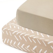 Soft Muslin Crib Sheet 2 PCS 100 Cotton Boys Girls Fit Standard Mattress