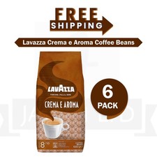 6 x Lavazza Crema E Aroma Coffee Beans 1kg Medium Roast Italian Espresso 17.50 per kilo