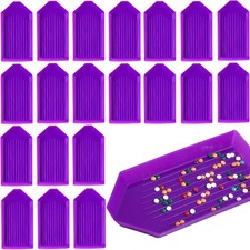 20pcs Purple Diamond Art Painting Trays, 3.5x1.9 Inch Purple Bead Sorting