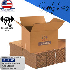 10 pack USA BOXES MEDIUM 18L x 14W x 12H for Shipping/Mailing/ Packing