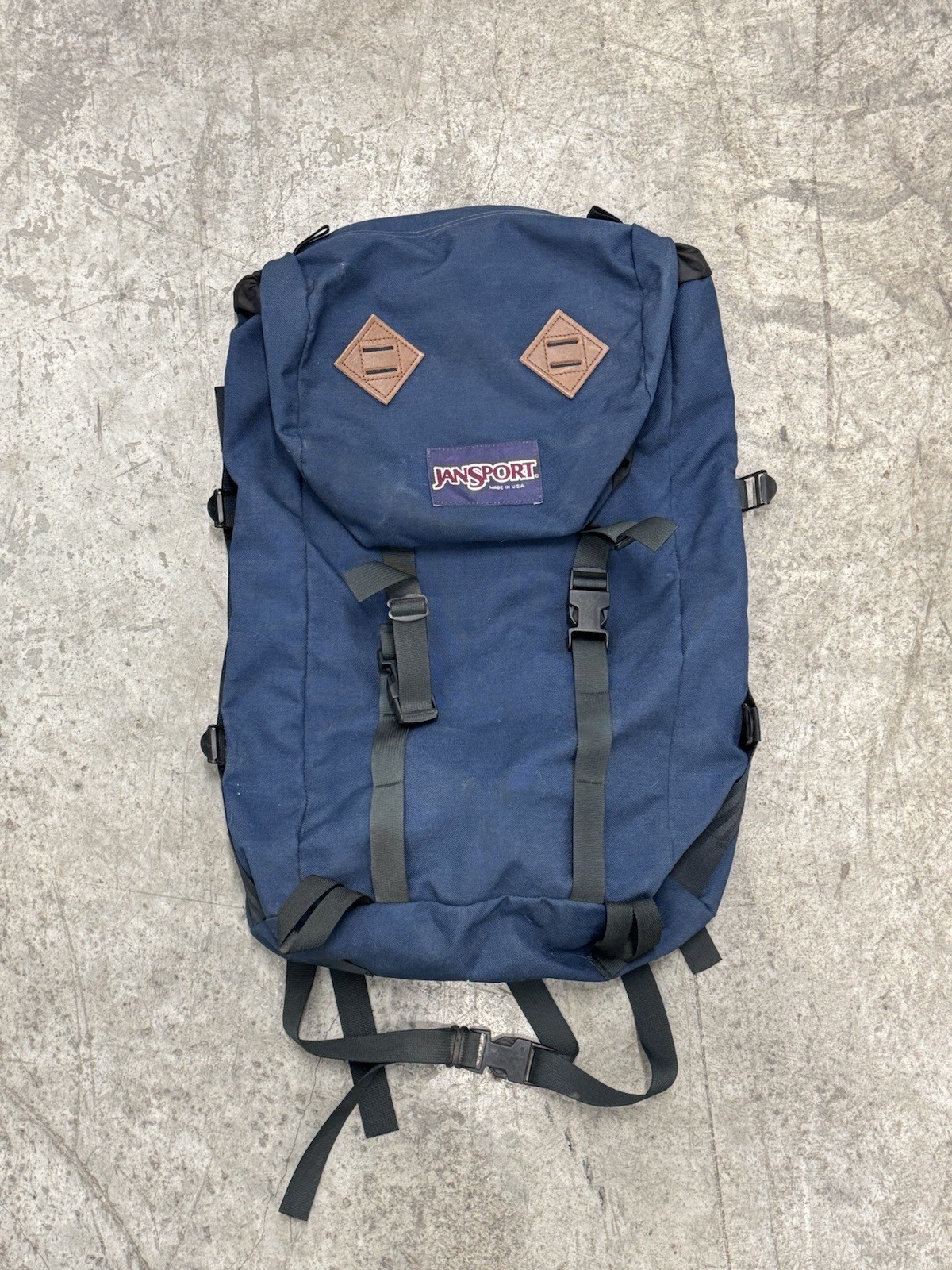 Vintage JanSport Blue Hiking Backpack Rucksack Made In USA