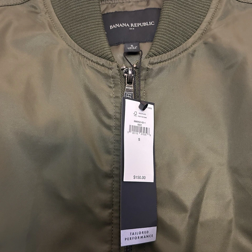 Chaqueta Bomber Banana Republic Para Hombre Verde Oliva Talla Pequeña Foto 3 de 3
