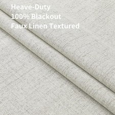 Joydeco 100 Black Out Curtains 84 inch Long 2 Panels Burg Natural Blackout Line