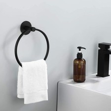 KES Adhesive Towel Ring Hand Towel Holder for Bathroom Modern Round Towel Hanger
