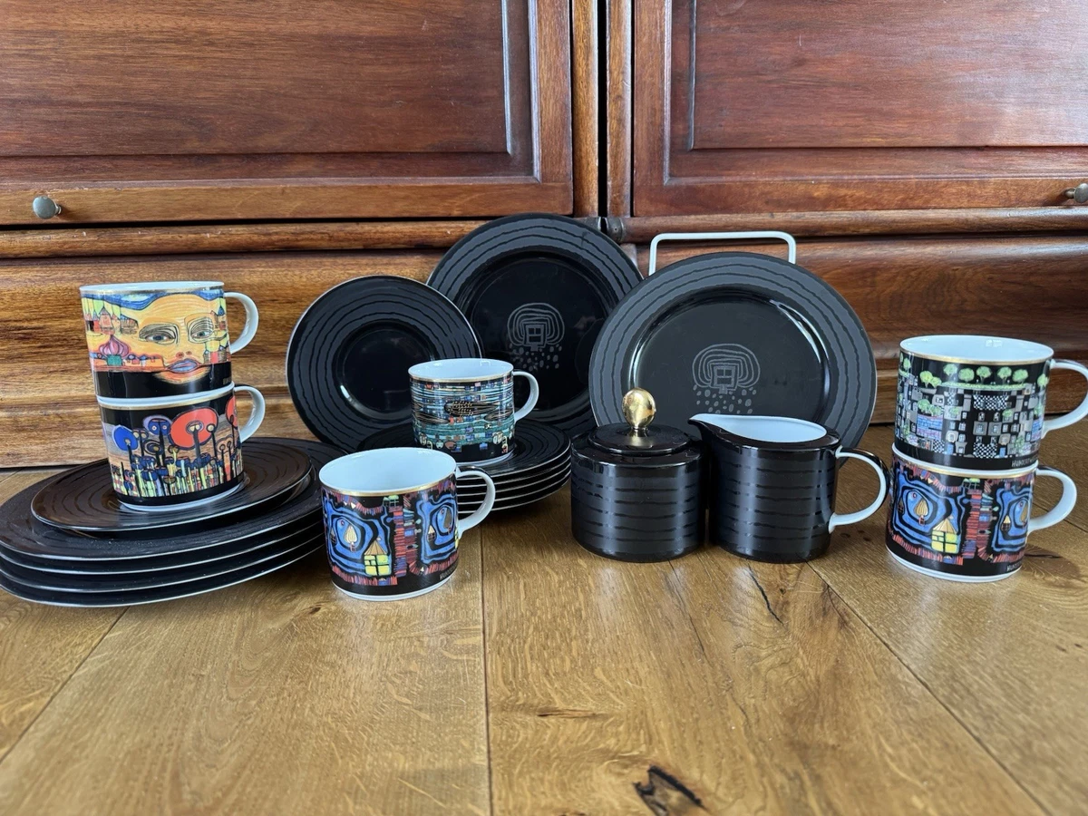 Lot De 10 Tasses Hundertwasser – Magic Mug En Porcelaine – Königlich Tettau – Occasion